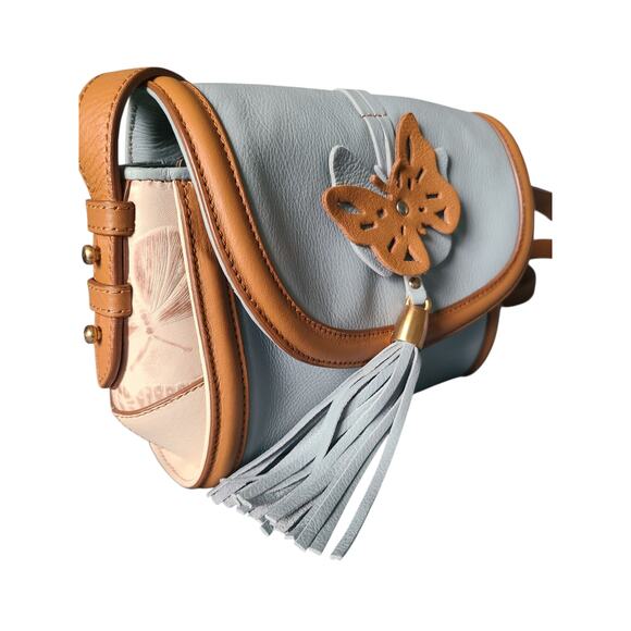 IRERI Leather Butterfly Tassel Shoulder Bag - Picture 3 of 12